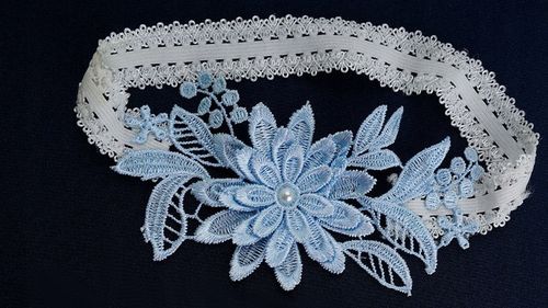 PODWIĄZKA ŚLUBNA niebiesko biała BŁĘKITNA na Arena.pl