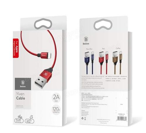 Kabel Baseus Yiven Lightning 120cm 2A - czerwony na Arena.pl
