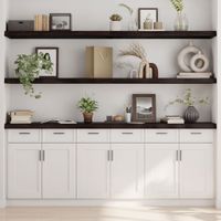 Półka, ciemnobrązowa, 200x40x(2-6) cm, wykończone drewno dębowe