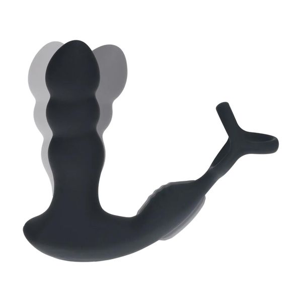 Dual Vibrating Remote Rotating Head Silicone Prostate Stimulator With Cock zdjęcie 6