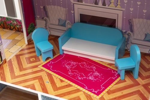 DREWNIANY DOMEK DLA LALEK WILLA MEBELKI W ZESTAWIE na Arena.pl