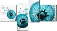 100 55CM OBRAZ 4 ELEM TURKUSOWE DMUCHAWCE PŁÓTNO DRUK