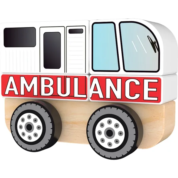Drewniane zabawki. Ambulans zdjęcie 2