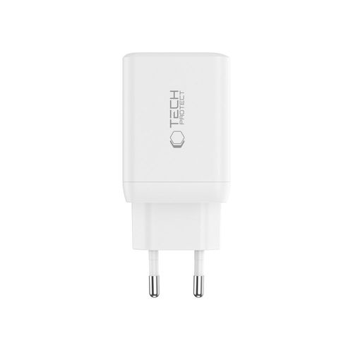 tech-protect nc45w-gan 2-port network charger pd45w + type-c cable white na Arena.pl
