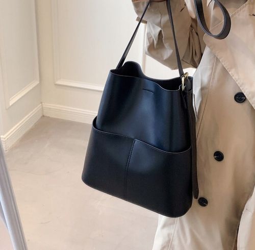 Torebka Damska Szoperka CZARNA Torba na Ramię Pojemna Shopper A4 Eko Skóra na Arena.pl