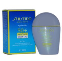 shiseido sun sports bb spf50+ tanning fluid foundation very dark 30ml