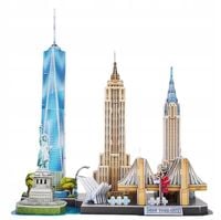 PUZZLE 3D MIASTO NOWY JORK PANORAMA NEW YORK ŚWIATŁO LED 101 ELEMENTÓW