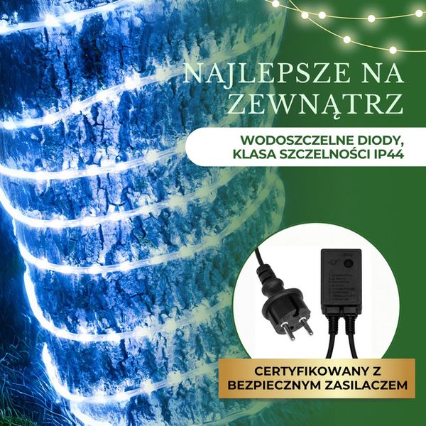 Wąż świetlny 240 Led niebieski 10m z programatorem IP44 zdjęcie 5