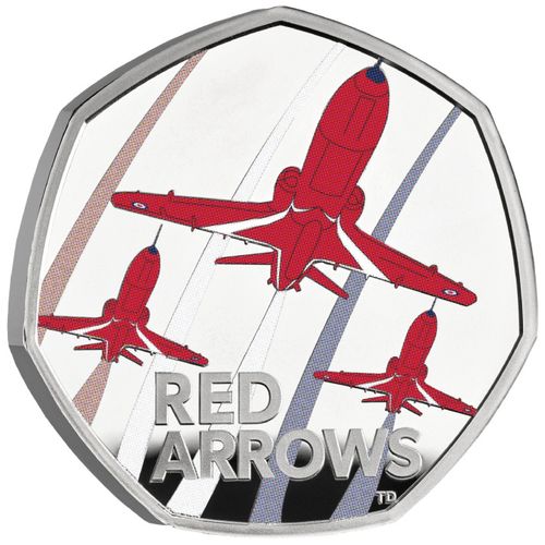 The Red Arrows kolorowany 50p Srebro 2025 Proof na Arena.pl