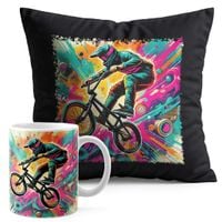 ZESTAW KUBEK + PODUSZKA CZARNA - ROWER BMX MTB SPORT
