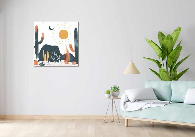 Obraz 70x70cm Kaktusy Przy Dniu zdjęcie 2
