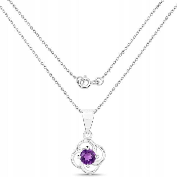 SREBRNY WISIOREK NATURALNY AMETYST zdjęcie 3