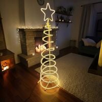 Choinka LED Neonowa Ciepła Biel 120cm Świąteczna Ozdoba Świecąca Zewnętrzna
