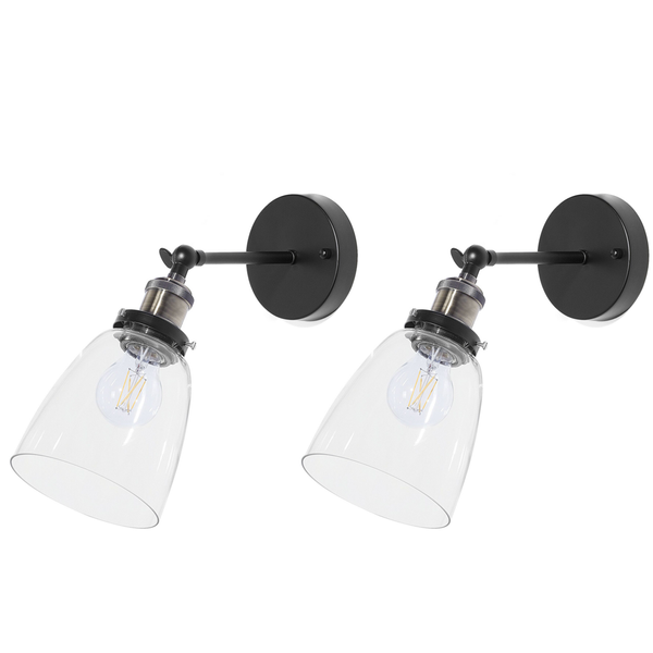 Zestaw 2 lamp ściennych szklane czarne LOVAT zdjęcie 1