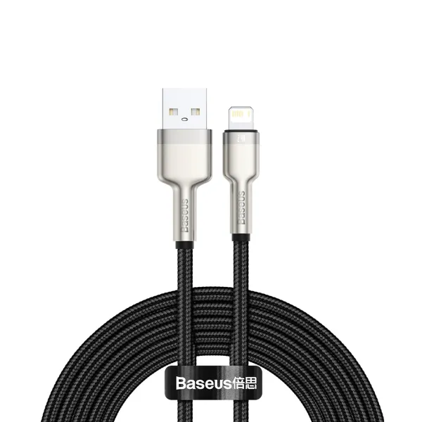 Kabel Baseus Cafule Series Metal Data USB-A / Lightning 2.4A 1m - czarny zdjęcie 1