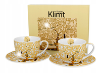 Komplet 2x FILIŻANKA Klimt TREE OF LIFE 250ml ecru porcelana NA PREZENT