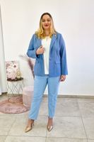 Elegancka Marynarka Damska na co Dzień Niebieska 44
