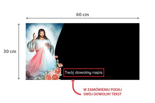 SZKLANA PODSTAWKA POD ZNICZE TWÓJ DOWOLNY TEKST 60x30cm 572d na Arena.pl