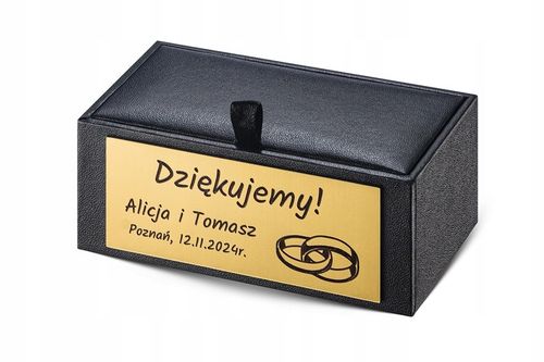 Spinki do mankietów Złote Stalowe z GRAWEREM Prezent dla Taty Męża na Arena.pl