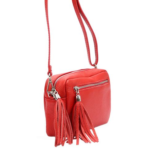 Damska listonoszka torebka Skórzana z brelokiem frędzlem i kieszeniami Luka na Arena.pl