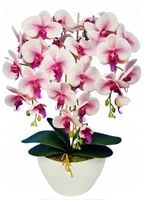 Storczyk sztuczny jak żywy kwiaty różowe orchidea 60cm biała doniczka