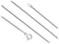 Krótki Srebrny Skręcany Pleciony Łańcuszek Lisi Ogon 1,4mm Ozdobny 45 cm