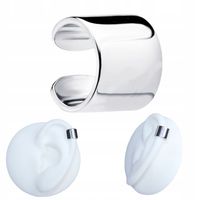 NAUSZNICA SREBRNA KOLCZYK próba 925 Rodowana na ucho szeroka gładka zacisk