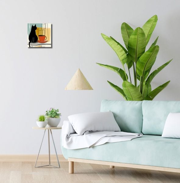 Obraz 20x20cm Kot i Kawa zdjęcie 2