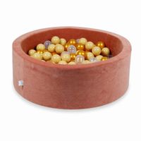 Suchy basen 90x30cm Velvet Soft Canyon Clay z piłeczkami 200szt (złote, beżowe, przezroczyste)