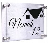 Tabliczka ADRESOWA nr domu wzór 30x20 dibond plexi + DYSTANSE montażowe