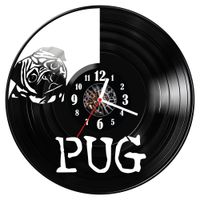 Zegar ścienny z płyty winylowej Mops 1069.14