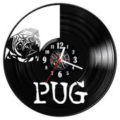 Zegar ścienny z płyty winylowej Mops 1069.14