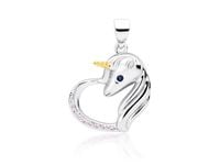 Rodowany srebrny wisior wisiorek jednorożec unicorn cyrkonia cyrkonie srebro 925 Z1728CGR_LPBL