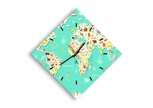 Zegar Ścienny - Mapa Kontynent - 40X40 Cm - C3Ad40X40-3106 na Arena.pl
