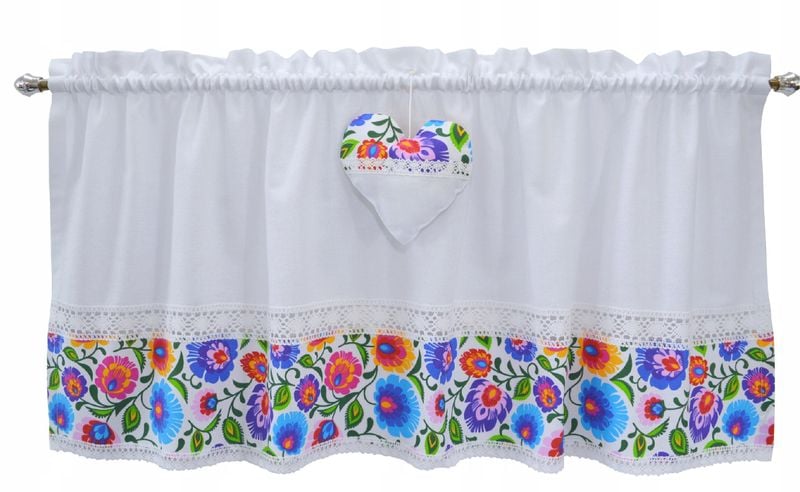 Zazdrostka bawełniana łowicka serce 100 x 40 cm zdjęcie 1