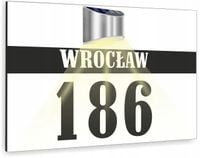 biała TABLICZKA ADRESOWA nierdzewna numer posesji 40x30 lampka led