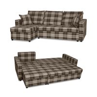 Narożnik rogówka Winston funkcja spania  krata brązowa