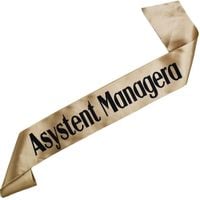 Asystent Managera - szarfa w kolorze starego złota z czarnym nadrukiem