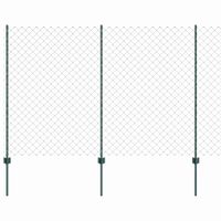 Ogrodzenie z słupkami Zielony 1.5 x 10 m Stal