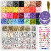 Zestaw do Robienia Bransoletek Biżuterii Koraliki Płaskie Literki