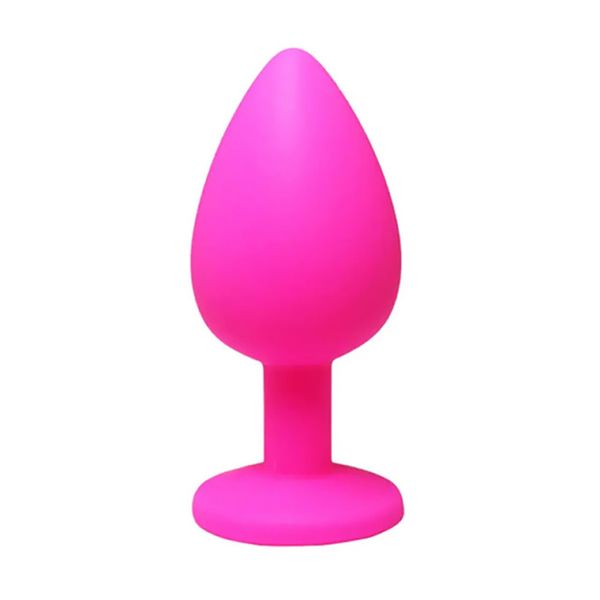 Pink Medium Butt Plug With White Crystal zdjęcie 2