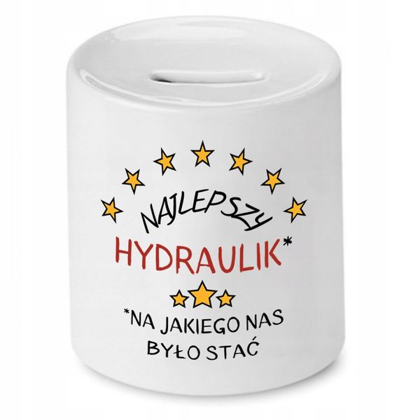 Skarbonka Dla Hydraulika Najlepszy Hydraulikiem Z Nadrukiem Ze Zdjęciem zdjęcie 1