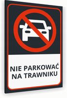 Tabliczka znak informacyjny 30x20 Antracyt NIE PARKOWAĆ NA TRAWIE Dibond
