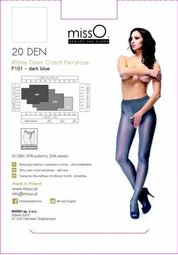 misso p101 rajstopy damskie z wycięciem ciemnoniebieskie l/xl na Arena.pl