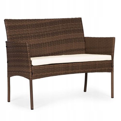 ZESTAW MEBLI OGRODOWYCH Z TECHNORATTANU ŁAWKA STÓŁ KRZESŁA BRĄZ MultiGarden na Arena.pl