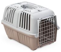 Transporter dla małych zwierząt Yarro Pratiko metalowe drzwi Różowoszary