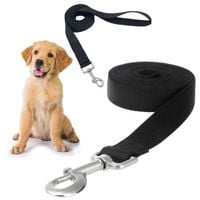 Wytrzymała smycz dla psa treningowa trwała mocna taśma czarna długa 10 m