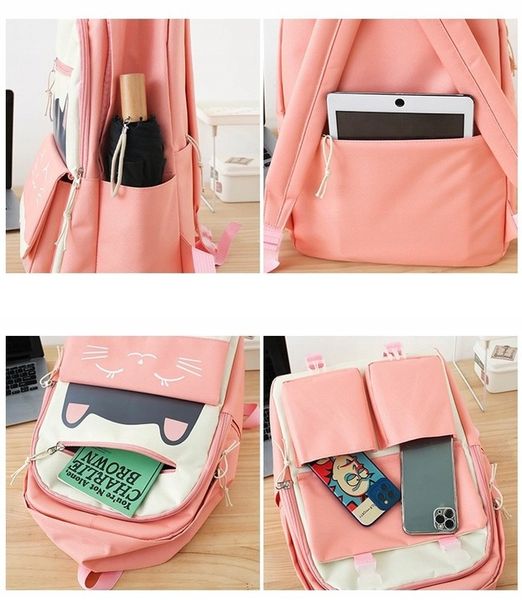 PLECAK SZKOLNY KOT KOTEK MŁODZIEŻOWY + PIÓRNIK CZARNY ZESTAW Z KOTKIEM 5w1 zdjęcie 3