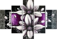 70 100CM OBRAZ 5 ELEM PIĘKNE SREBRO DRUK PŁÓTNO