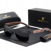 Okulary Kingseven W5507 czarny / drewno